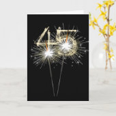 45. Geburtstagsparkler auf schwarz Karte (Gelbe Blume)