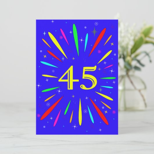 45. Geburtstagspartei Einladung Explosion (Stehend Vorderseite)