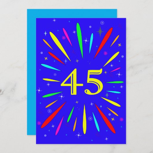 45. Geburtstagspartei Einladung Explosion (Vorne/Hinten)