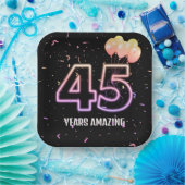 45. Geburtstagsparty Balloons und Confetti Pappteller (Party)