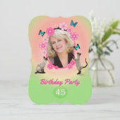 45. Geburtstagsparty Einladung (Stehend Vorderseite)