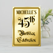 45. Geburtstagsparty — Elegantes Script + Individu Folieneinladung (Stehend vorne)