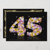 45. Geburtstagsparty mit Blumenbriefen Einladung (Vorne/Hinten)