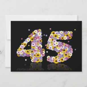 45. Geburtstagsparty mit Blumenbriefen Einladung