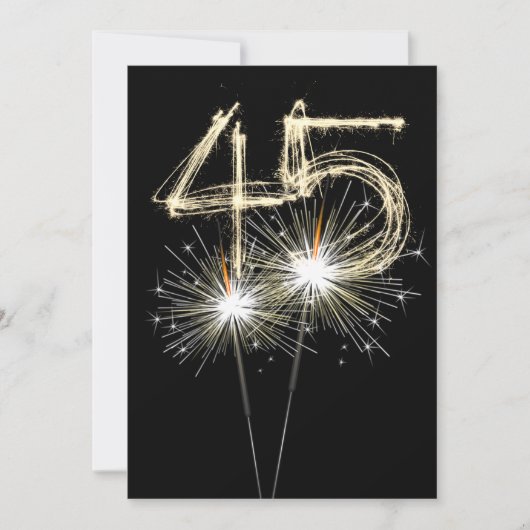 45. Geburtstagsparty Sparklers Einladung (Vorderseite)
