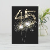 45. Geburtstagsparty Sparklers Einladung (Stehend Vorderseite)