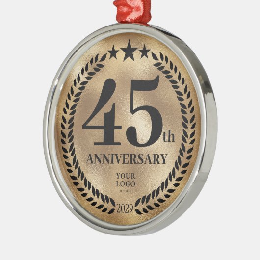 45. Geschäftsjubiläum Gold Weihnachten Ornament Aus Metall (Links)