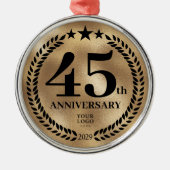 45. Geschäftsjubiläum Gold Weihnachten Ornament Aus Metall (Vorne)