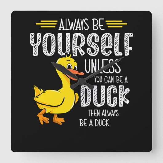 45.Gummiente für Entenliebhaber Quadratische Wanduhr (Vorderseite)