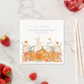 45. Happy Birthday Pumpkin Wildblume Custom Serviette (Beispiel)