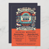 45. High School Wiedersehen Retro 1970er Einladung (Vorne/Hinten)