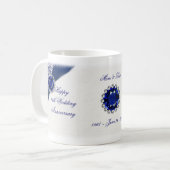 45. Hochzeits-Jahrestags-Tasse Kaffeetasse (Vorderseite Links)