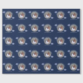 45. Hochzeitstag - ADD FOTO Sapphire Blue Geschenkpapier (Flach)