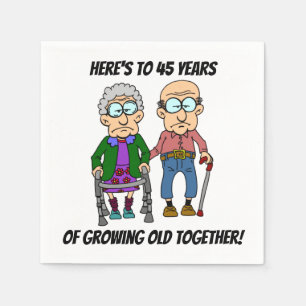 45. Hochzeitstag alt Serviette
