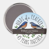 45. Hochzeitstag, Bluebirds of a Feather Magnet (Vorderseite/Rückseite)