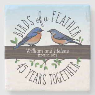 45. Hochzeitstag, Bluebirds of a Feather Steinuntersetzer