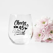 45. Hochzeitstag Elegante Feier Weinglas Ohne Stiel