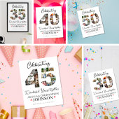 45. Hochzeitstag Foto Collage Party-Zeichen Poster