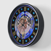 45. Hochzeitstag FOTO Geschenk Sapphire Blue Uhr (Winkel)