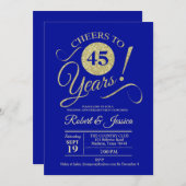 45. Hochzeitstag Gold Blue Saphire Einladung (Vorne/Hinten)