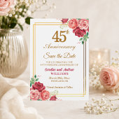45. Hochzeitstag Goldrahmen Blumen Save The Date