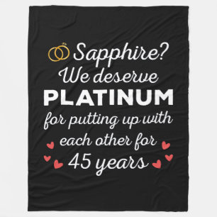 45. Hochzeitstag I - Sapphire Funny Couple Fleecedecke
