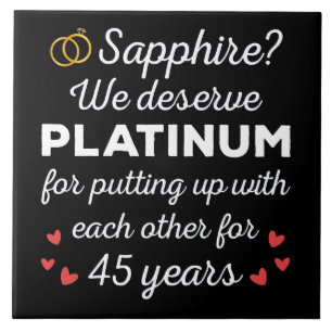 45. Hochzeitstag I - Sapphire Funny Couple Fliese