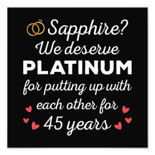 45. Hochzeitstag I - Sapphire Funny Couple Fotodruck