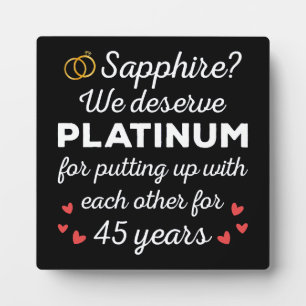 45. Hochzeitstag I - Sapphire Funny Couple Fotoplatte