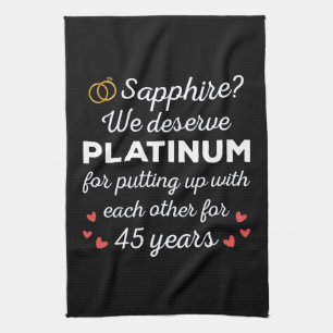 45. Hochzeitstag I - Sapphire Funny Couple Geschirrtuch