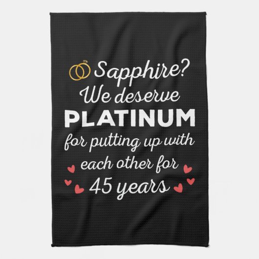 45. Hochzeitstag I - Sapphire Funny Couple Geschirrtuch (Vertikal)