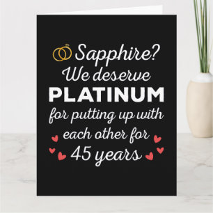 45. Hochzeitstag I - Sapphire Funny Couple Karte