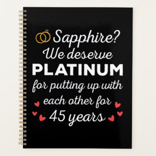 45. Hochzeitstag I - Sapphire Funny Couple Planer