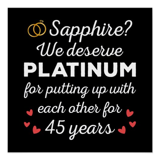 45. Hochzeitstag I - Sapphire Funny Couple Poster (Vorderseite)