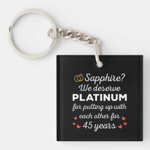 45. Hochzeitstag I - Sapphire Funny Couple Schlüsselanhänger