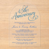 45. Hochzeitstag in Saphir Acryleinladungen (Vorderseite)