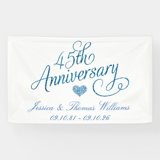45. Hochzeitstag in Saphir Banner (Horizontal)