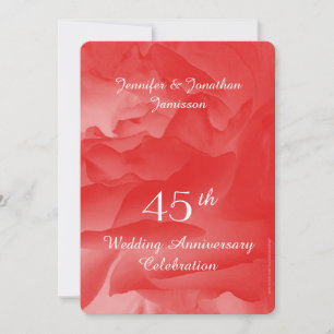 45. Hochzeitstag-Party, Korallenrosa Rose Einladung