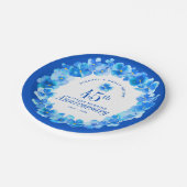 45. Hochzeitstag Party Saphir blauen Pansy Pappteller (Schrägansicht)