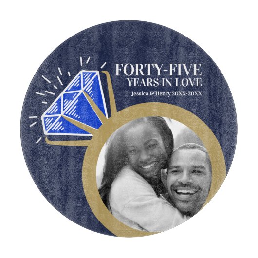 45. Hochzeitstag Party Saphire Schneidebrett (Vorderseite)