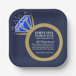45. Hochzeitstag Party Saphire Spaß Fakten Pappteller