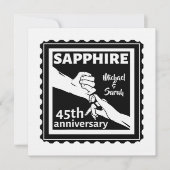 45. Hochzeitstag Sapphire Händchen Einladung (Vorderseite)