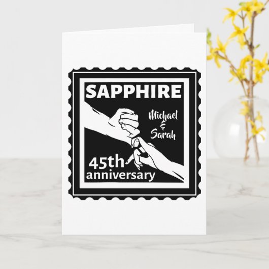 45. Hochzeitstag Sapphire Händchen Karte (Gelbe Blume)