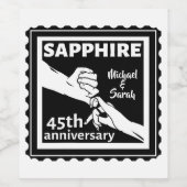 45. Hochzeitstag Sapphire Händchen Weinetikett (Einzelnes Label)