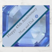 45. Hochzeitstag Schaumweinetikett (Einzelnes Label)