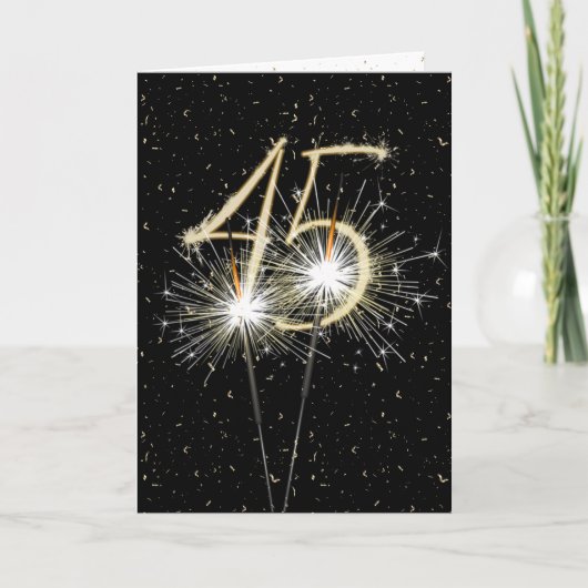 45. Hochzeitstag Sparkler Karte (Vorderseite)