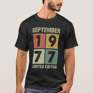 45 Jahre alt Vintage September 1977 45. Geburtstag T-Shirt