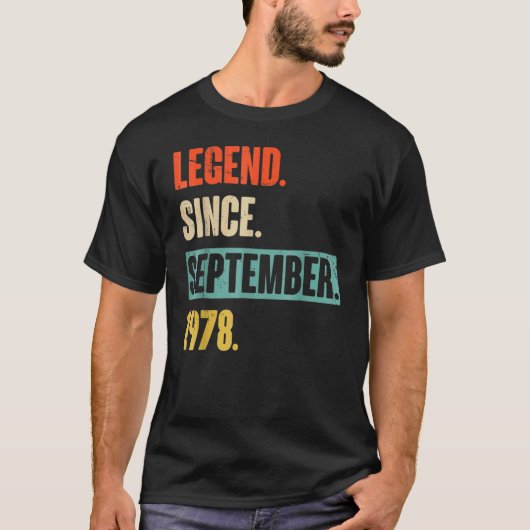 45 Jahre alte Legende seit September 1978 45. Bir T-Shirt (Vorderseite)