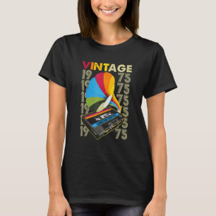 45 Jahre alte Vintage 1975 Musik Kasse 45. Geb T-Shirt