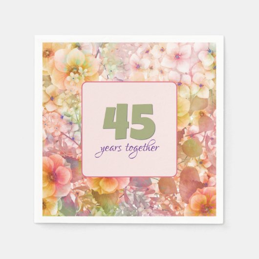 45 Jahre Cosmos Floral Garden Serviette (Vorderseite)